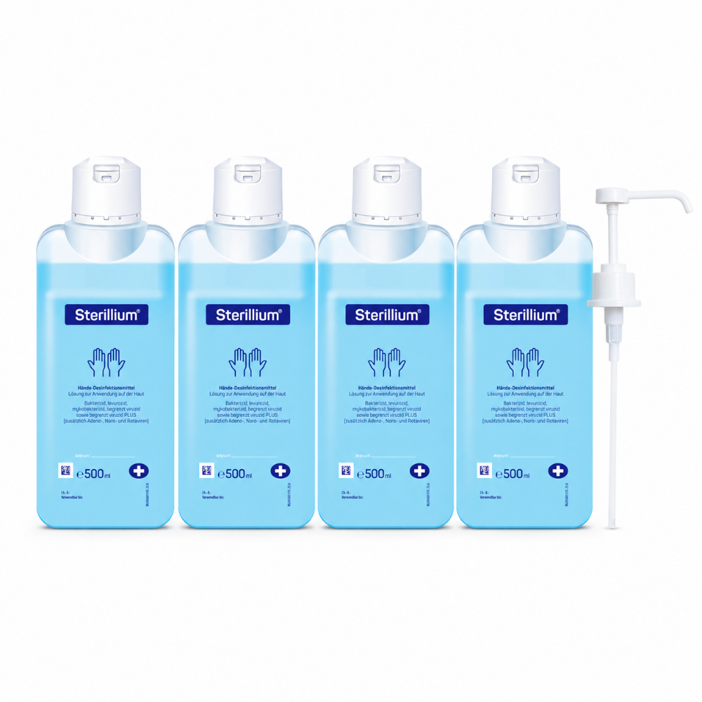 Sterillium Desinfektionsmittel 4 x 500 ml + Dosierpumpe