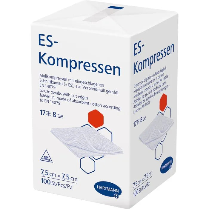 Hartmann ES Mullkompressen unsteril 7,5 x 7,5 cm 8-fach