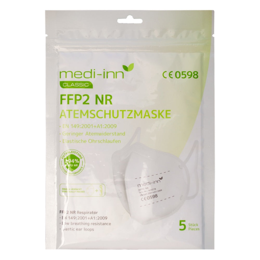 Medi-Inn Atemschutzmasken FFP2 weiß ohne Ventil 4-lagig