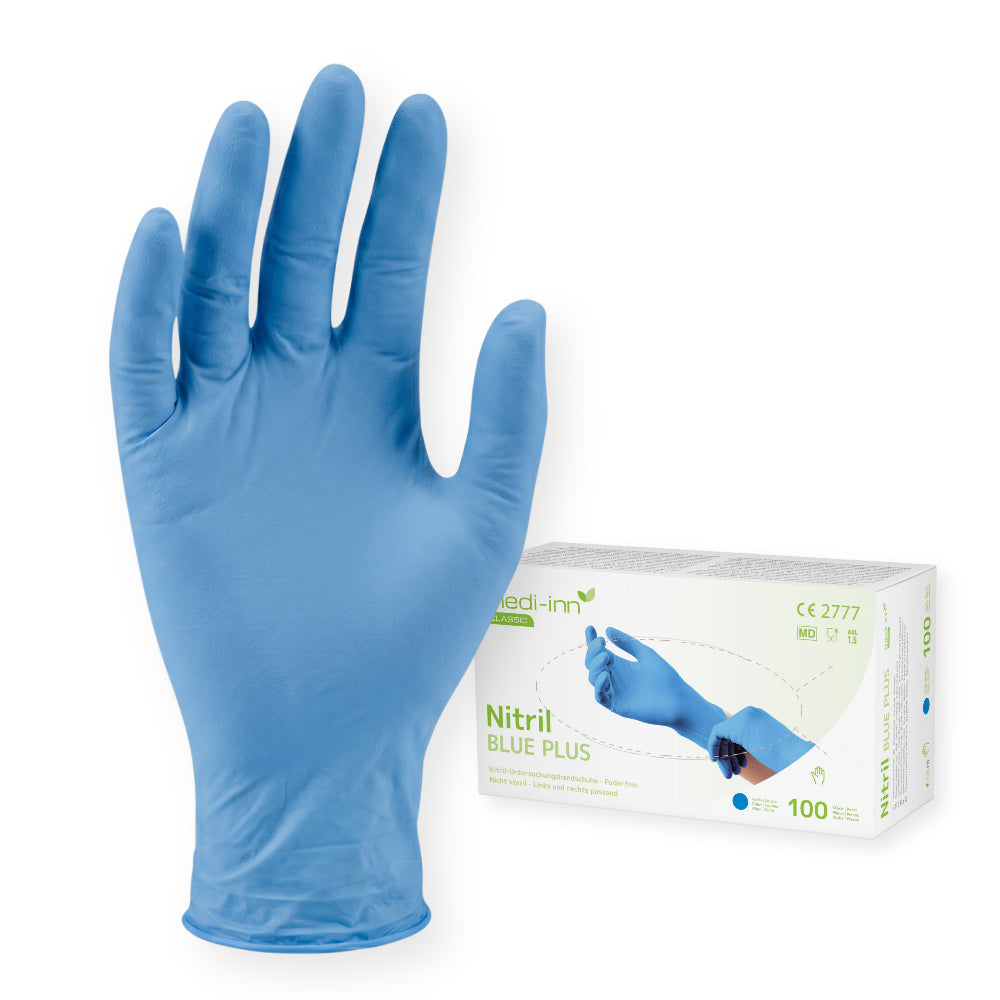 Medi-Inn Nitril blue plus Einmalhandschuhe, blau, puderfrei