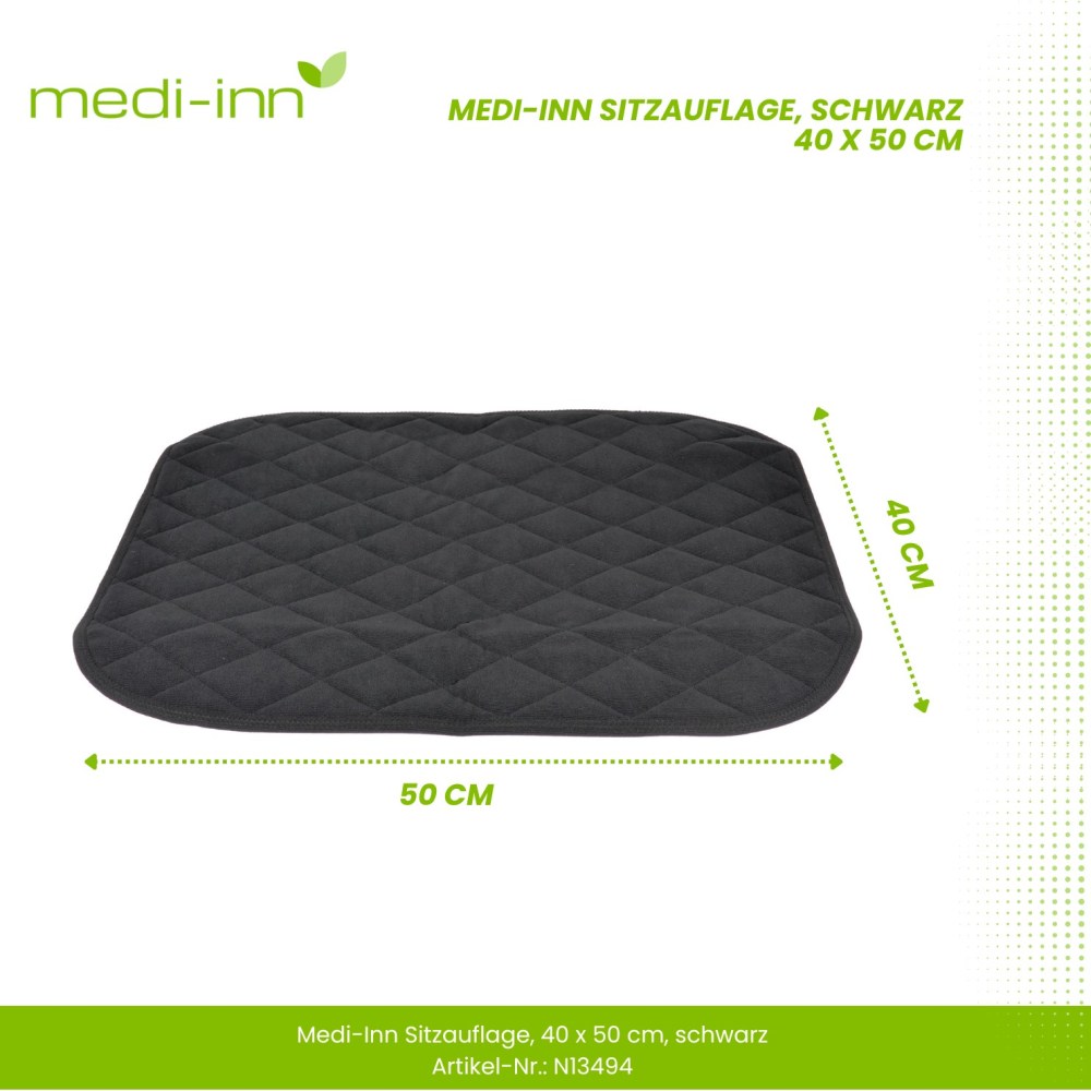 Medi-Inn Inkontinenz-Sitzauflage, absorbierend, 40 x 50 cm, schwarz - 3
