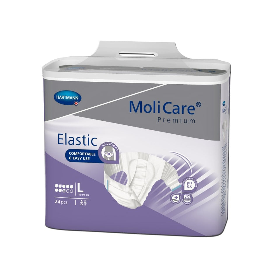 MoliCare Premium Elastic, 8 Tropfen, Gr. L, Hüftumfang 115 - 145 cm