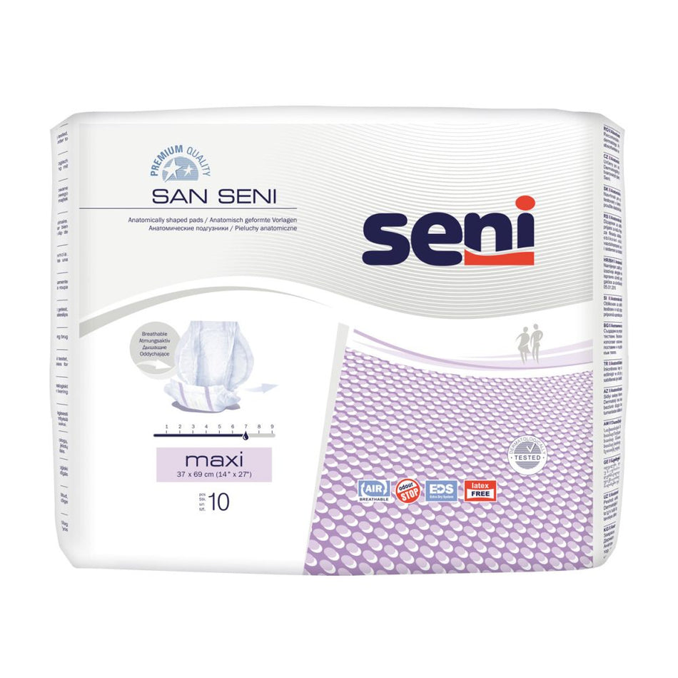 San Seni Maxi Inkontinenzvorlagen, 37 x 69 cm, 2200 ml, 10er Pack