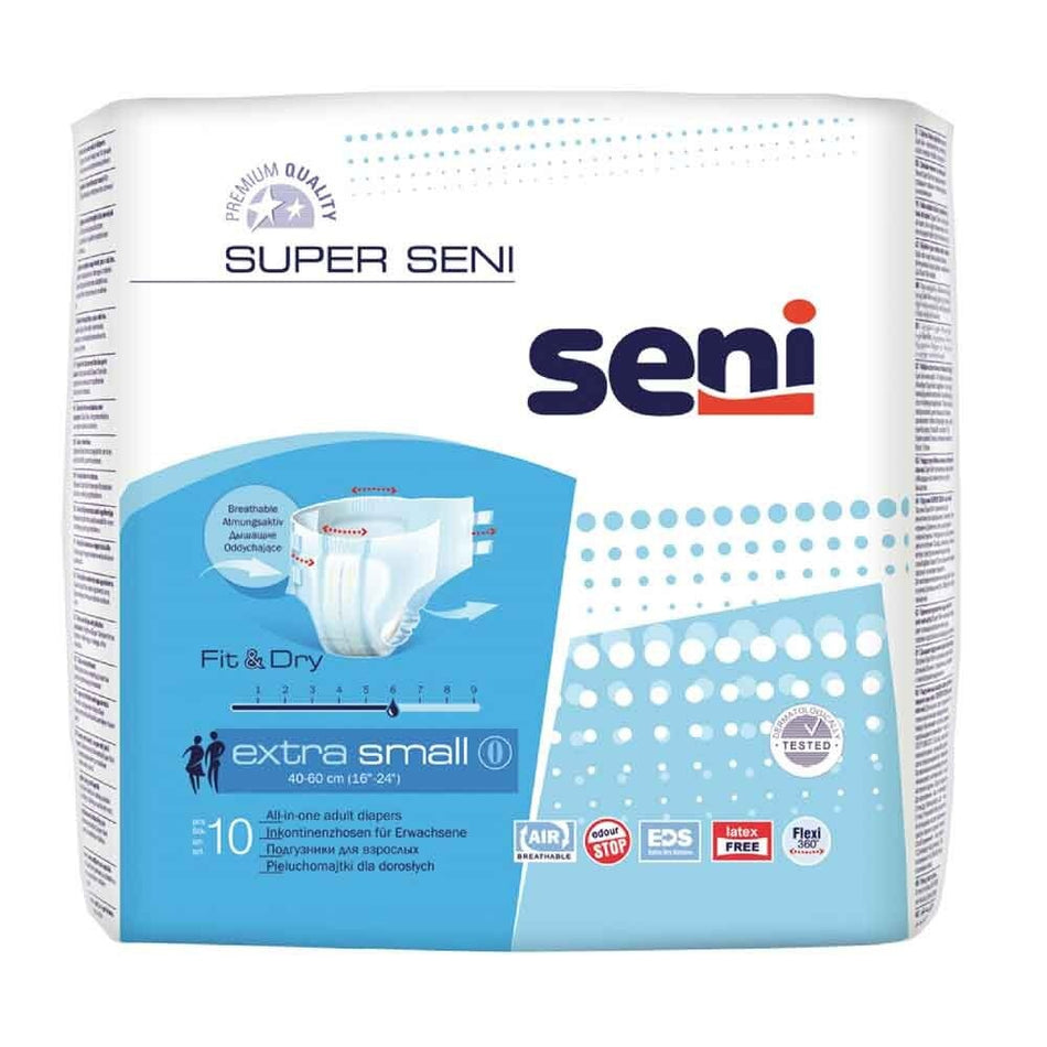 Super Seni Extra Small Inkontinenzhosen, Unisex, 10er Pack, 40 - 60 cm, 1400 ml