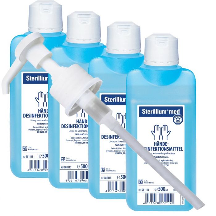 sterillium handpumpe Sterillium med 4 x 500 ml + Medi-Inn Dosierpumpe