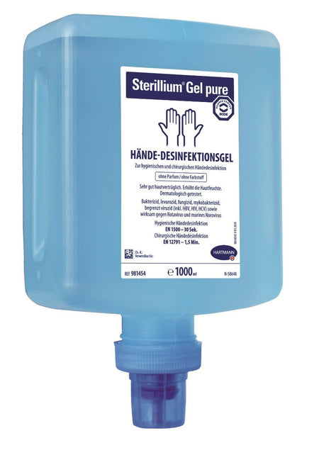 Hartmann CleanSafe touchless Dosierspender für Überkopfflaschen + 10 x 1000 ml Sterillium Gel pure Überkopfflasche