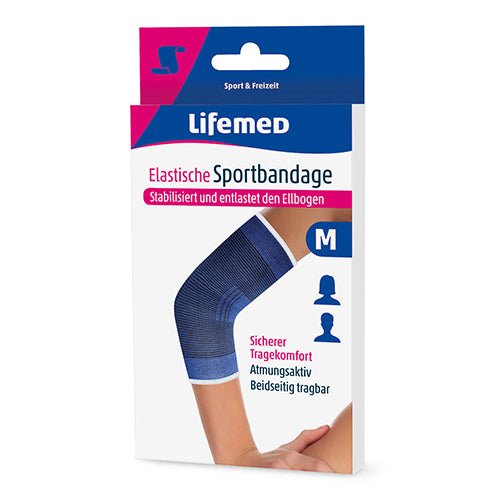 Lifemed Elastische Sportbandage blau "Ellbogenschutz"