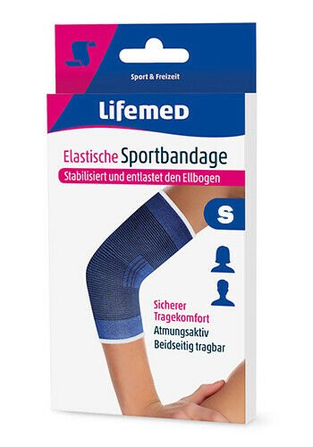 Lifemed Elastische Sportbandage blau "Ellbogenschutz"