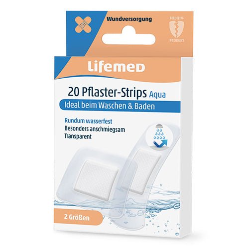 Lifemed Pflaster-Strips transparent "Aqua" 2 Größen