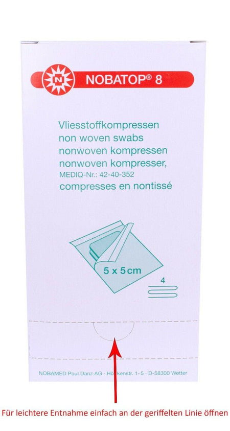Noba Nobatop 8 Vliesstoffkompressen steril vierfach gelegt 100 Stück