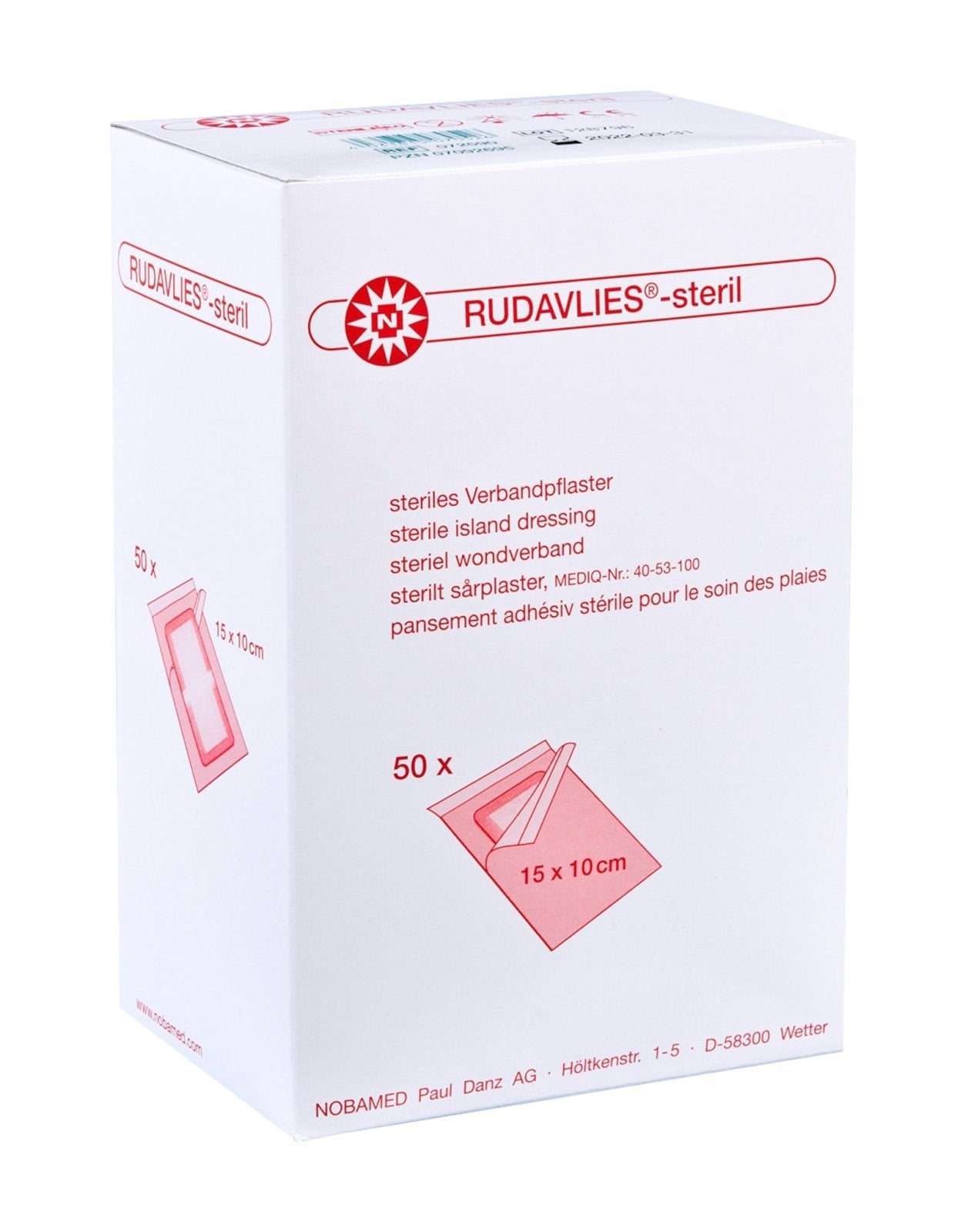Noba Rudavlies-steril Verbandpflaster 50 Stück