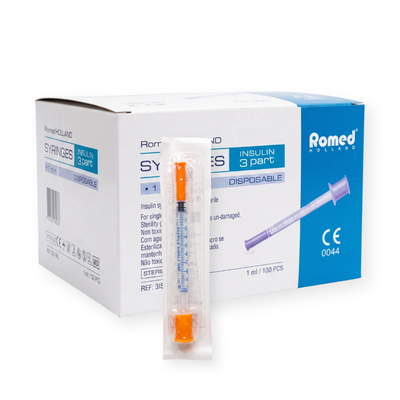 Romed U-100 Insulinspritze mit Verpackung