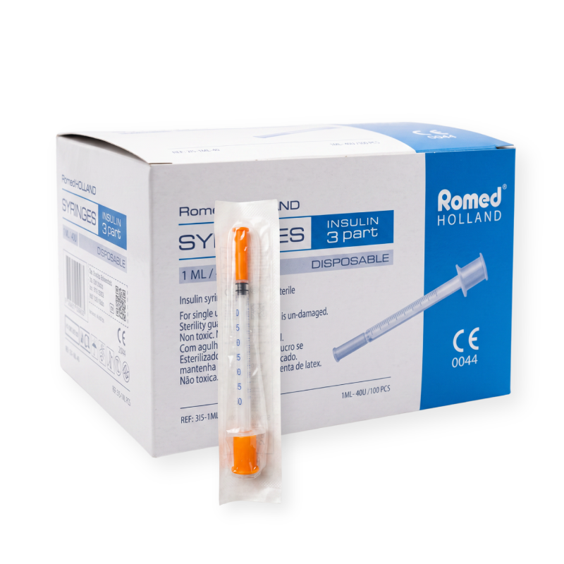 Romed U-40 Insulinspritze mit Verpackung