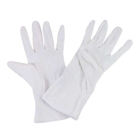 MEDI-INN CLASSIC Baumwoll-Trikot-Handschuhe in Reinweiß – Paaransicht auf weißem Hintergrund