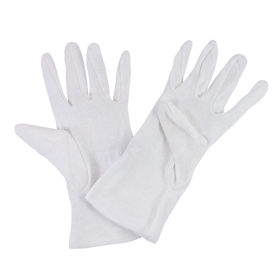 MEDI-INN CLASSIC Baumwoll-Trikot-Handschuhe in Reinweiß – Paaransicht auf weißem Hintergrund