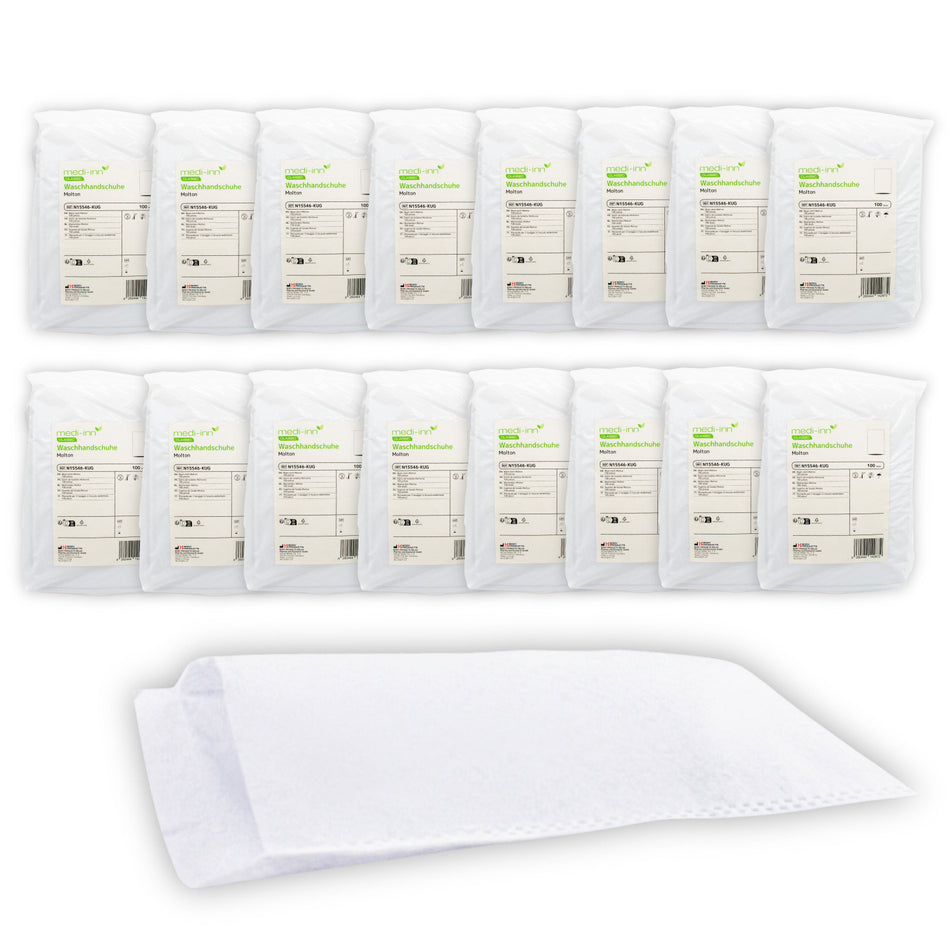 Medi-Inn Classic Waschhandschuhe Molton N15546-KUG im Karton mit 16 Packungen à 100 Stück