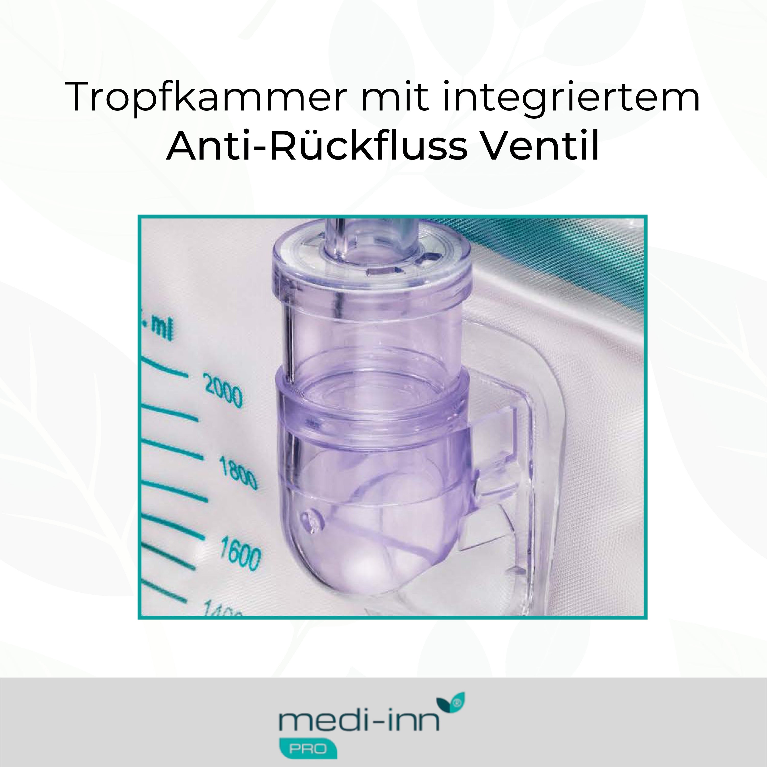 Tropfkammer mit integriertem Anti-Rückfluss Ventil