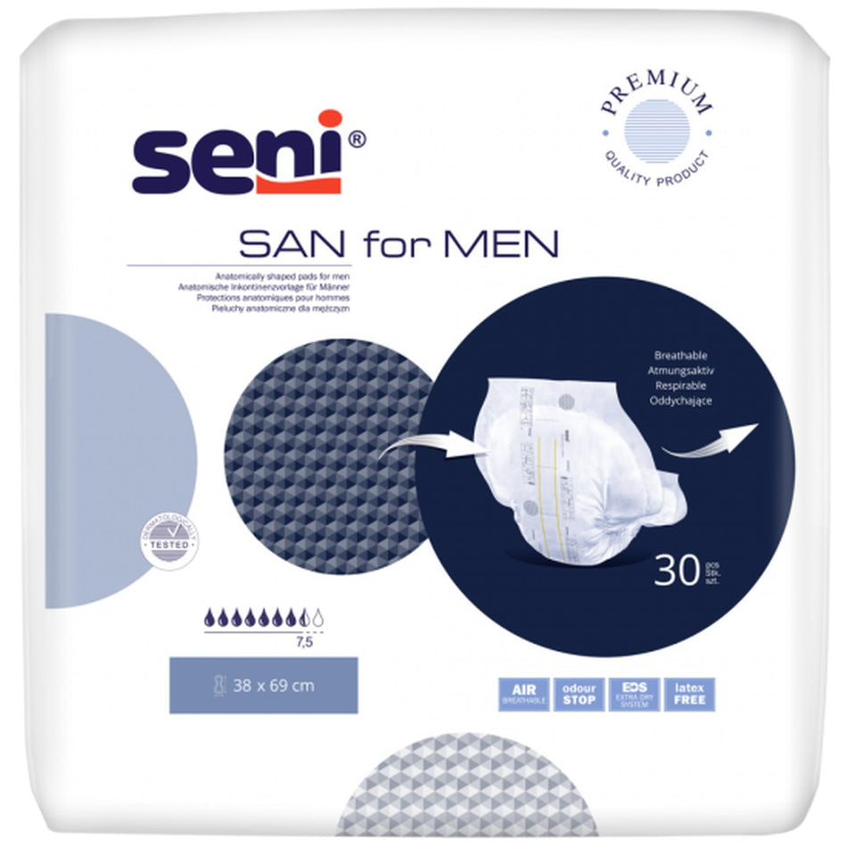 San Seni Men Inkontinenzvorlagen für Männer, 69 x 38 cm, 2300 ml