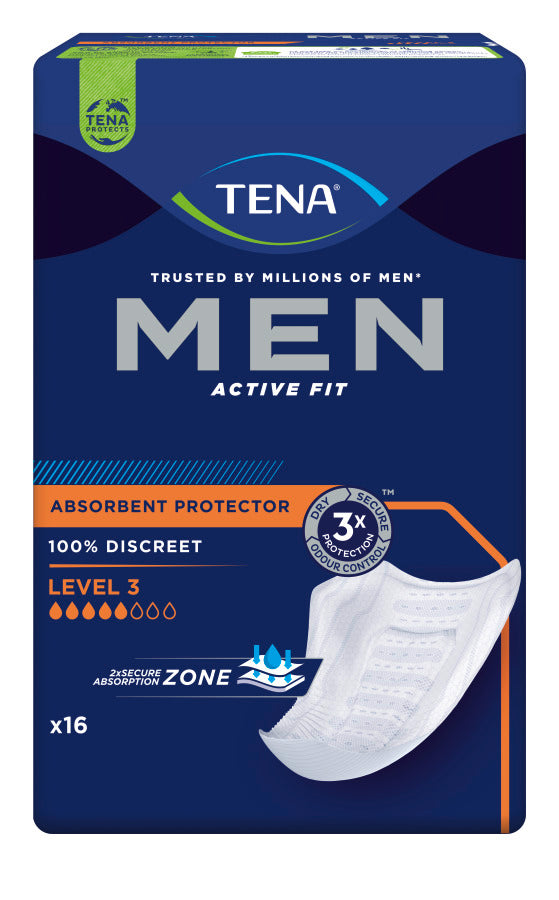 TENA Men Active Fit Level 3 Inkontinenzeinlagen, 16 Stück