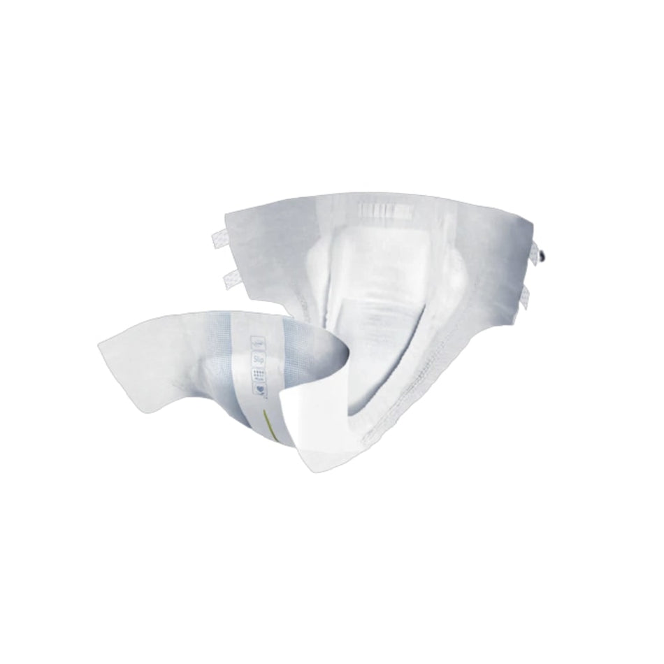 Tena Slip Plus ProSkin ist eine das Produkt abgebildete Inkontinenzhose, die zum Schutz und zur Sicherstellung von Komfort für Erwachsene entwickelt wurde. Die Vorderseite zeigt die spezielle, atmungsaktive Oberfläche, die Hautgesundheit fördert. Die Hose ist in einer hellen, neutralen Farbe gehalten und weist feine, strukturierte Details auf. An den Seiten befinden sich elastische Verschlüsse für eine individuelle Passform.