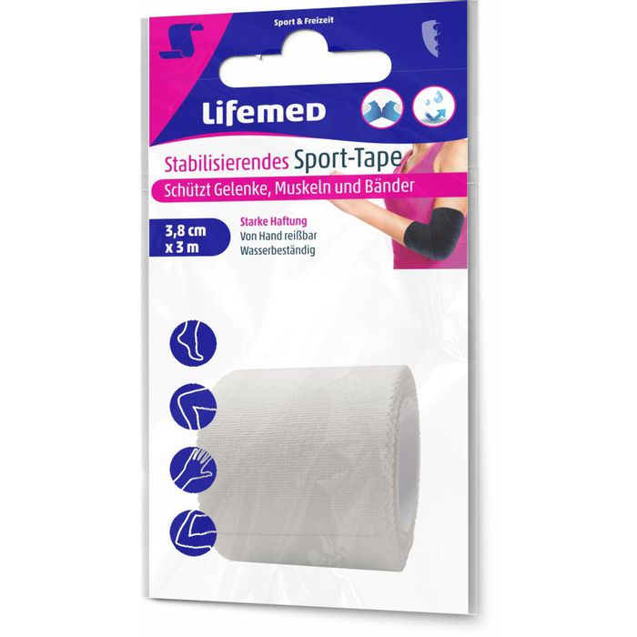 Lifemed Stabilisierendes Sport-Tape, 3 m x 3,8 cm, farbig sortiert