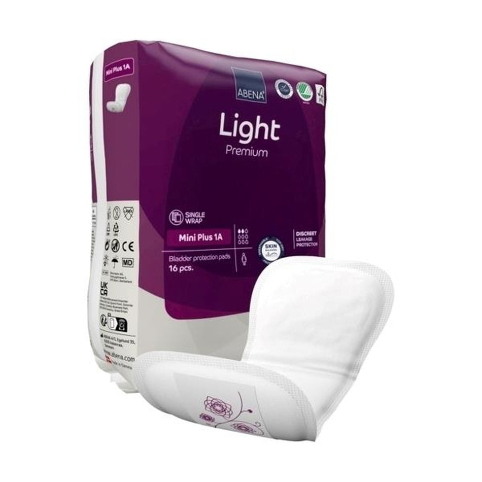 Abena Light Premium Mini Plus 1A Inkontinenzeinlagen, 16 Stück