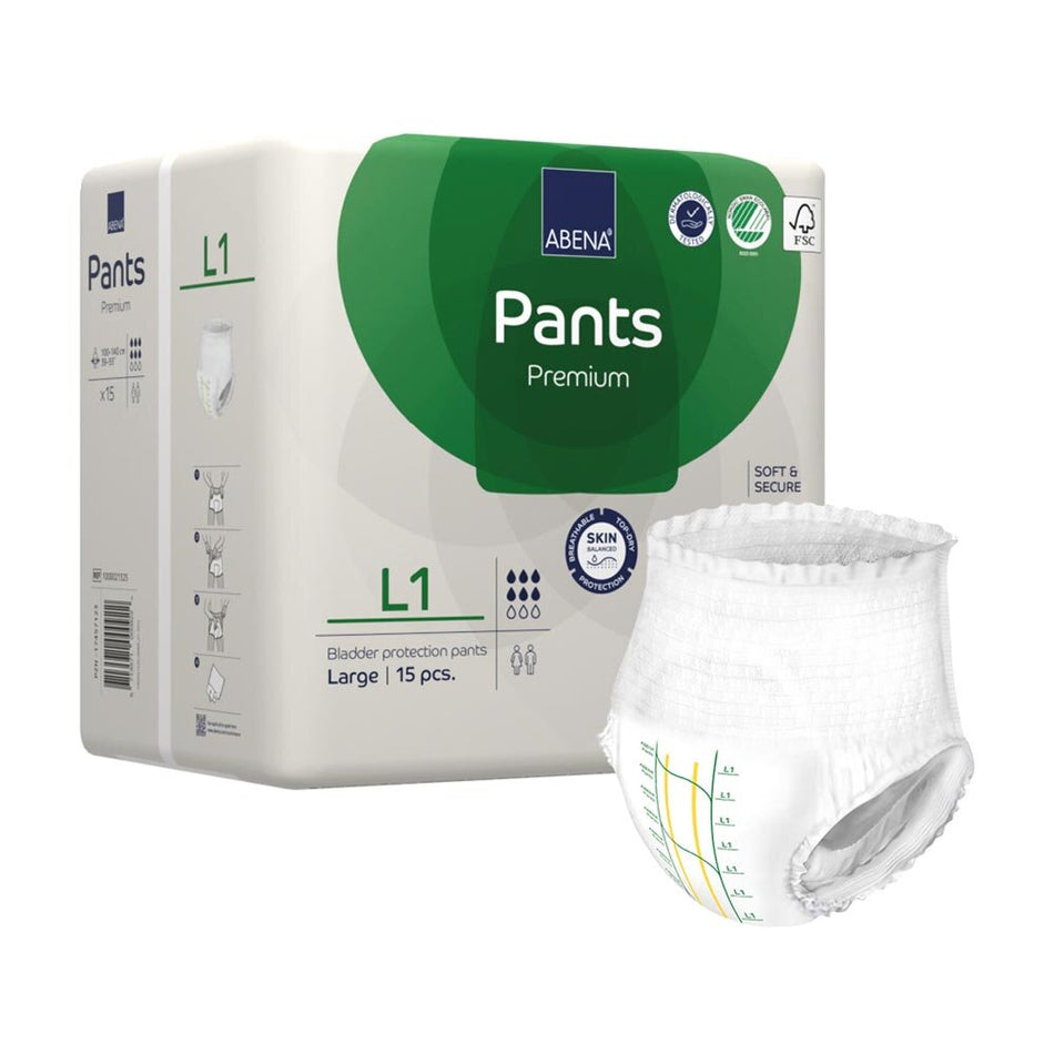 Abena Pants Premium Windelhosen Gr. L1, 1400 ml, 15 Stück