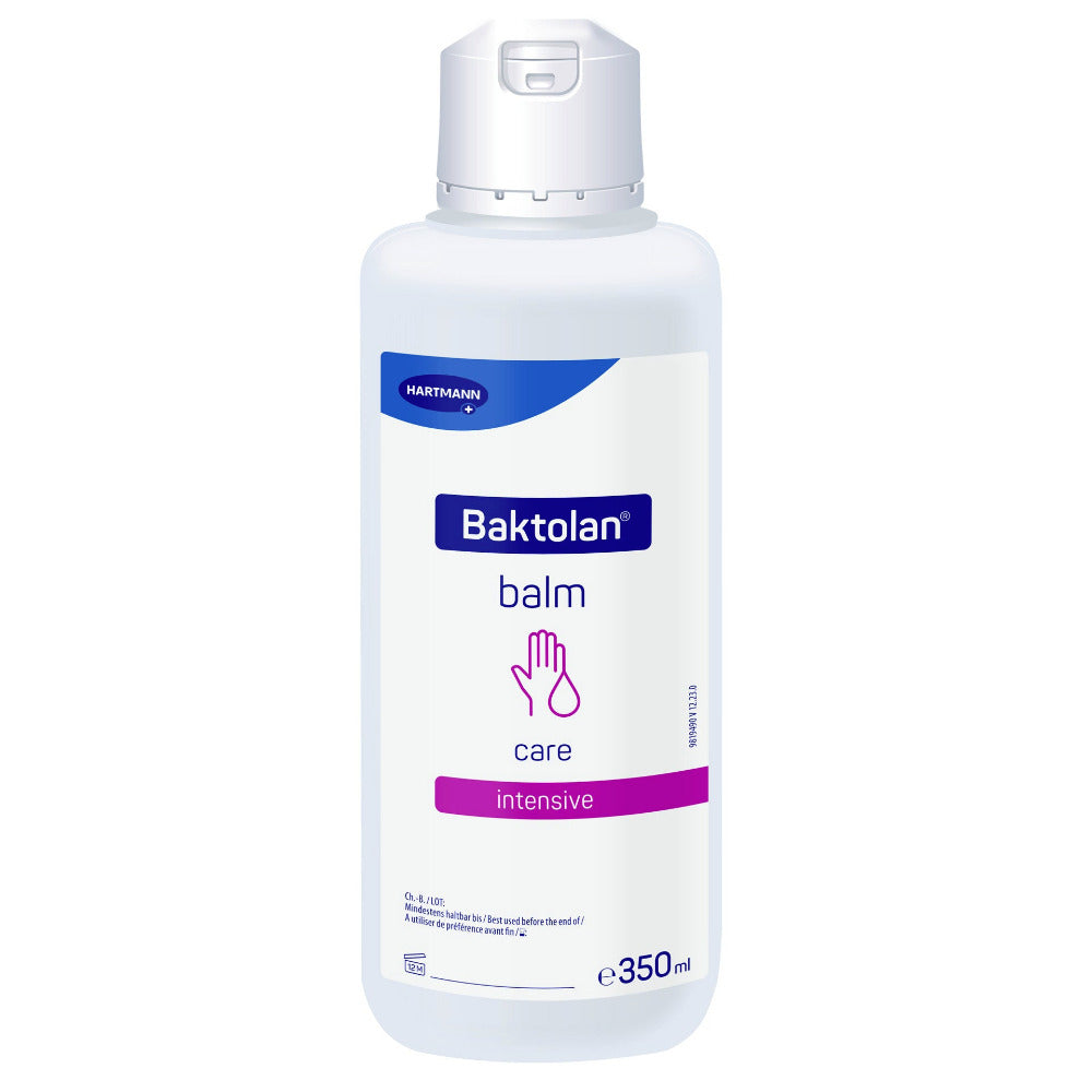 Baktolan balm care intensive Hautpflegebalsam von Hartmann in der 350 ml Flasche für empfindliche Hautpflege.