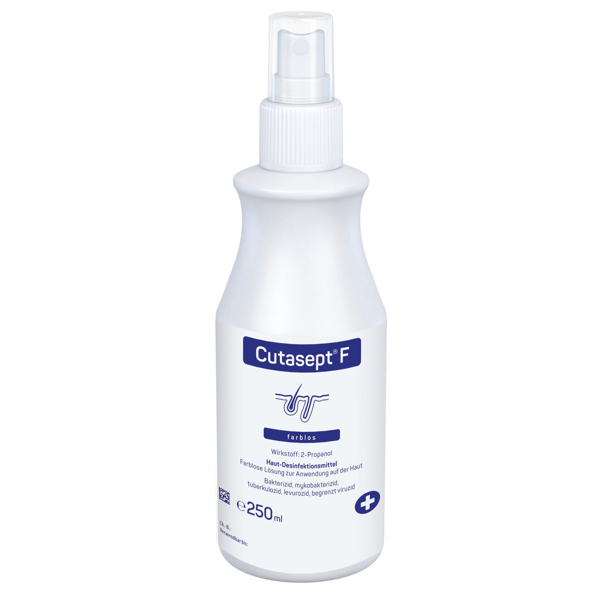 Cutasept F Haut-Desinfektionsmittel, 250 ml Sprühflasche, weiße Flasche mit Sprühkopf