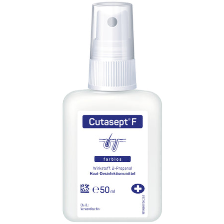 Cutasept F Haut-Desinfektionsmittel, 50 ml Sprühflasche, weiß, mit transparentem Sprühkopf