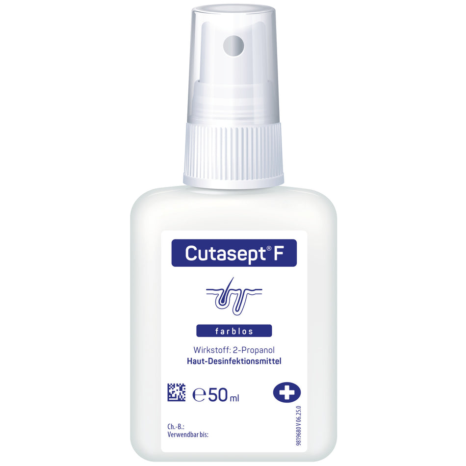Cutasept F Haut-Desinfektionsmittel, 50 ml Sprühflasche, weiß, mit transparentem Sprühkopf