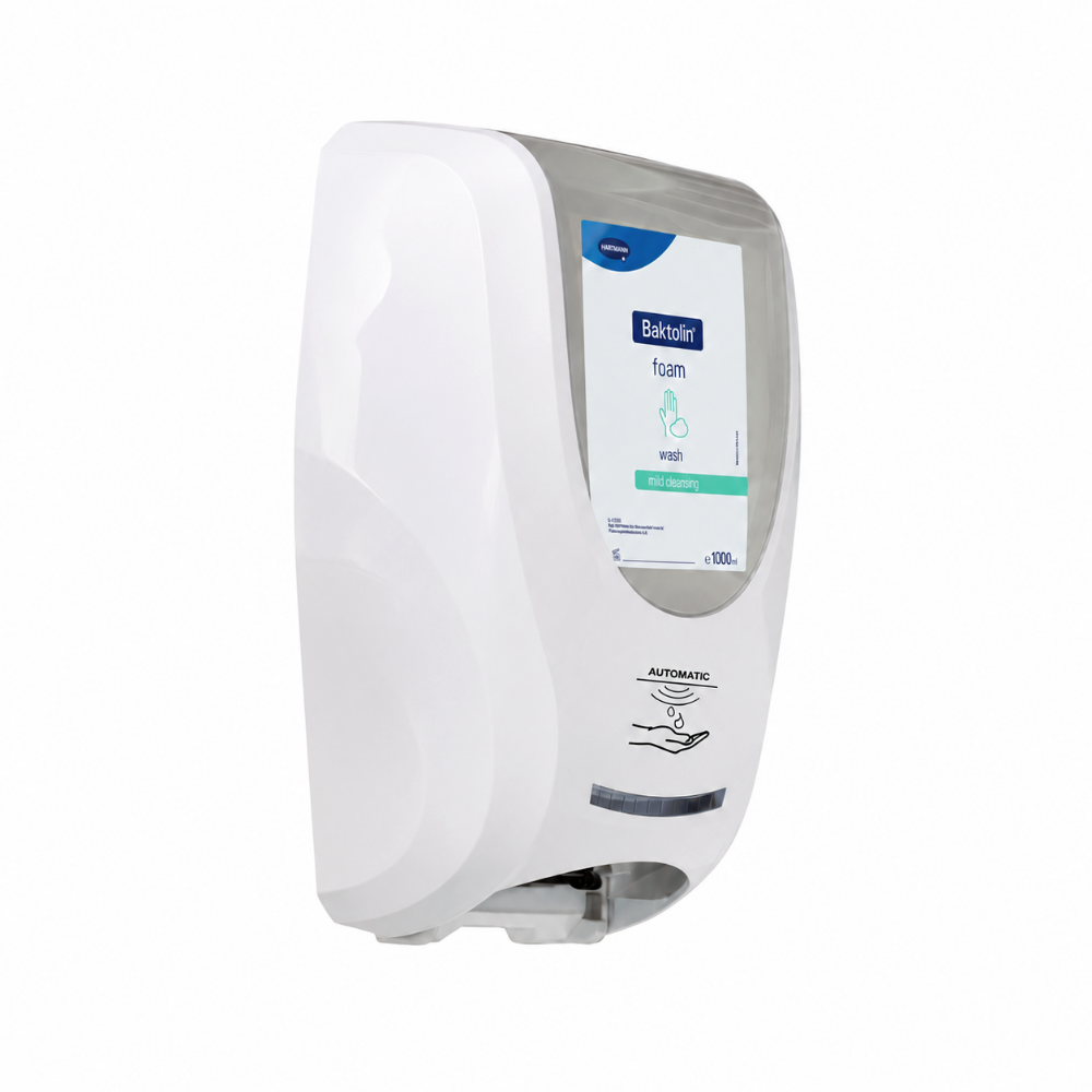 Hartmann CleanSafe touchless Dosierspender für Überkopfflaschen + Baktolin foam wash Handreinigungsschaum Überkopfflasche 1000 ml