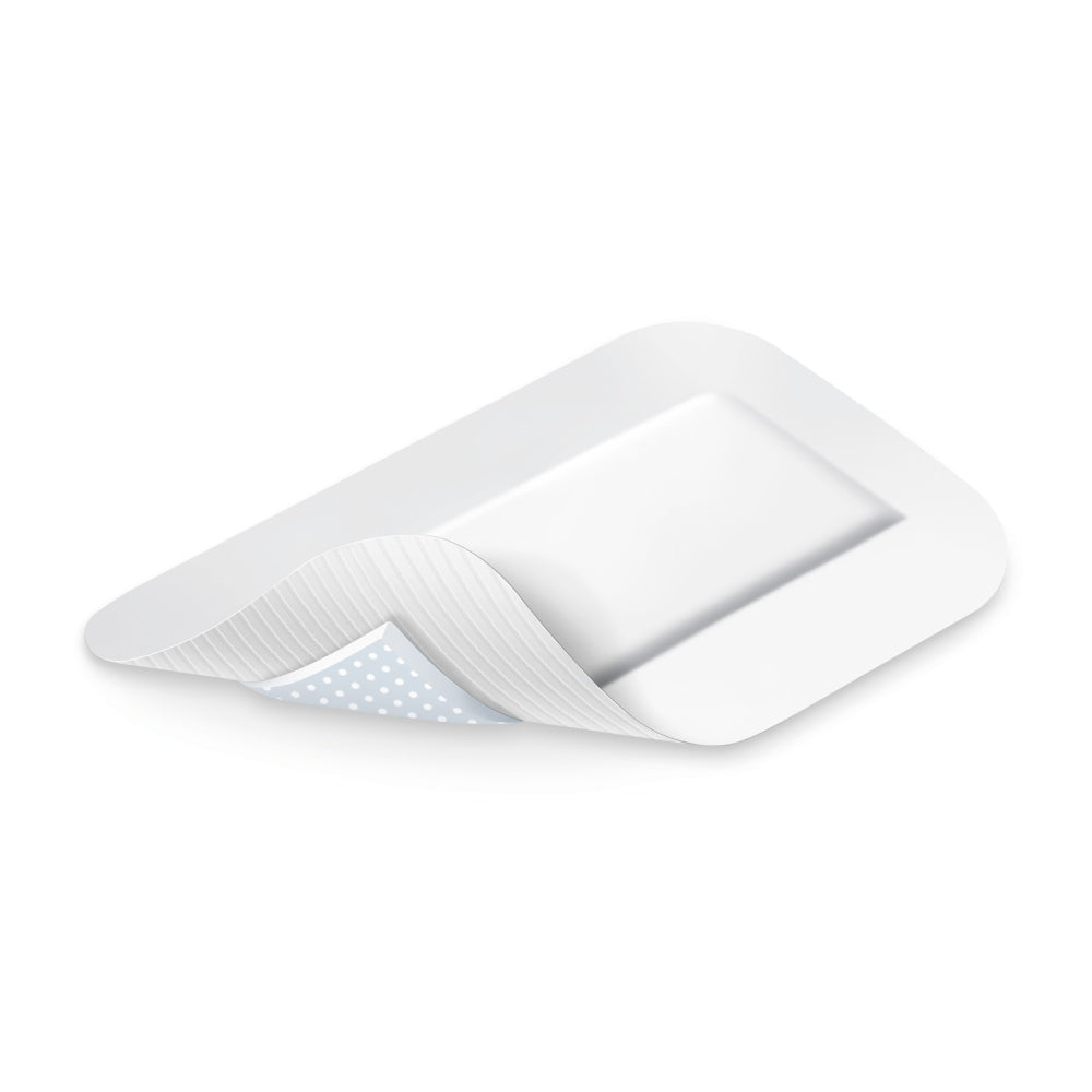 Cosmopor Advance Wundverband 10 × 6 cm in aufgeklappter Ansicht – zeigt das Saugkissen und die Schutzschichten.