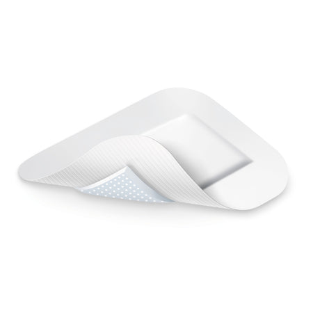 Cosmopor Advance Verband 10 × 8 cm – geöffnet, mit sichtbarer Wundauflage und Transferschicht.