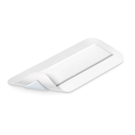 Cosmopor Advance Wundverband 25 × 10 cm – geöffnet, mit sichtbarer Schutz- und Saugschicht.