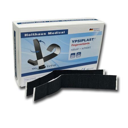 Holthaus Medical YPSIPLAST Fingerverbände robust schwarz 2 x 12 cm, 100 Stück Packung