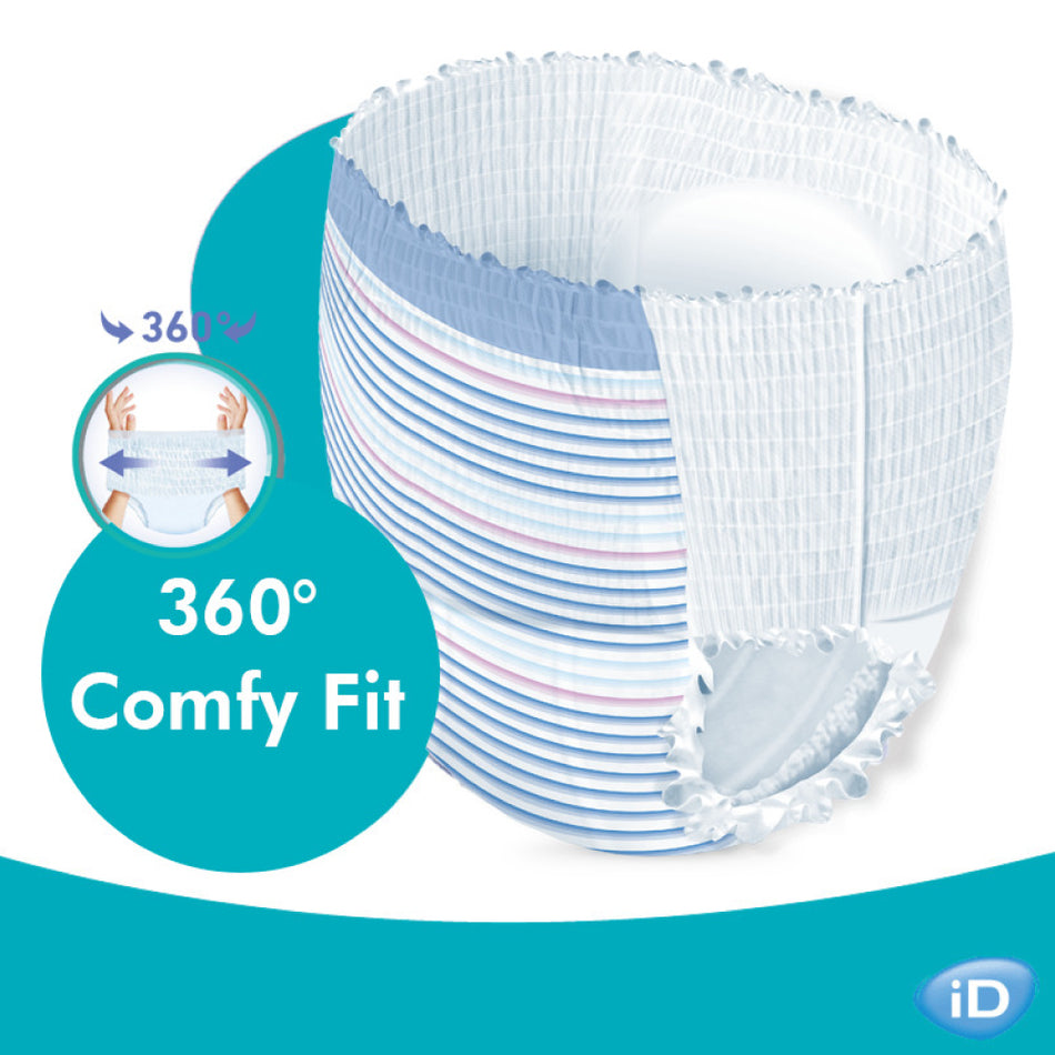 Frontalansicht einer ausgepackten ID Comfy Junior Pants 8 - 11 Jahre.