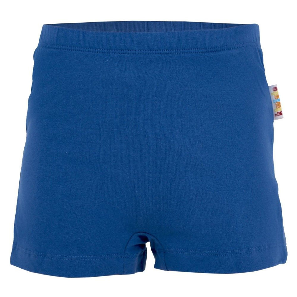 Ein Paar Kinderactive Pants in lebhaftem Blau, ideal für sportliche Aktivitäten. Die Hose hat einen elastischen Bund für bequemen Sitz und ist aus strapazierfähigem, waschbarem Material gefertigt. Seitliche Taschen bieten praktischen Stauraum für kleine Gegenstände. Der lockere Schnitt ermöglicht Bewegungsfreiheit und Komfort für aktive Kinder. Das Design ist schlicht und modern, sodass es leicht mit verschiedenen Oberteilen kombiniert werden kann. Perfekt für den Alltag oder Freizeitaktivitäten im Freien.