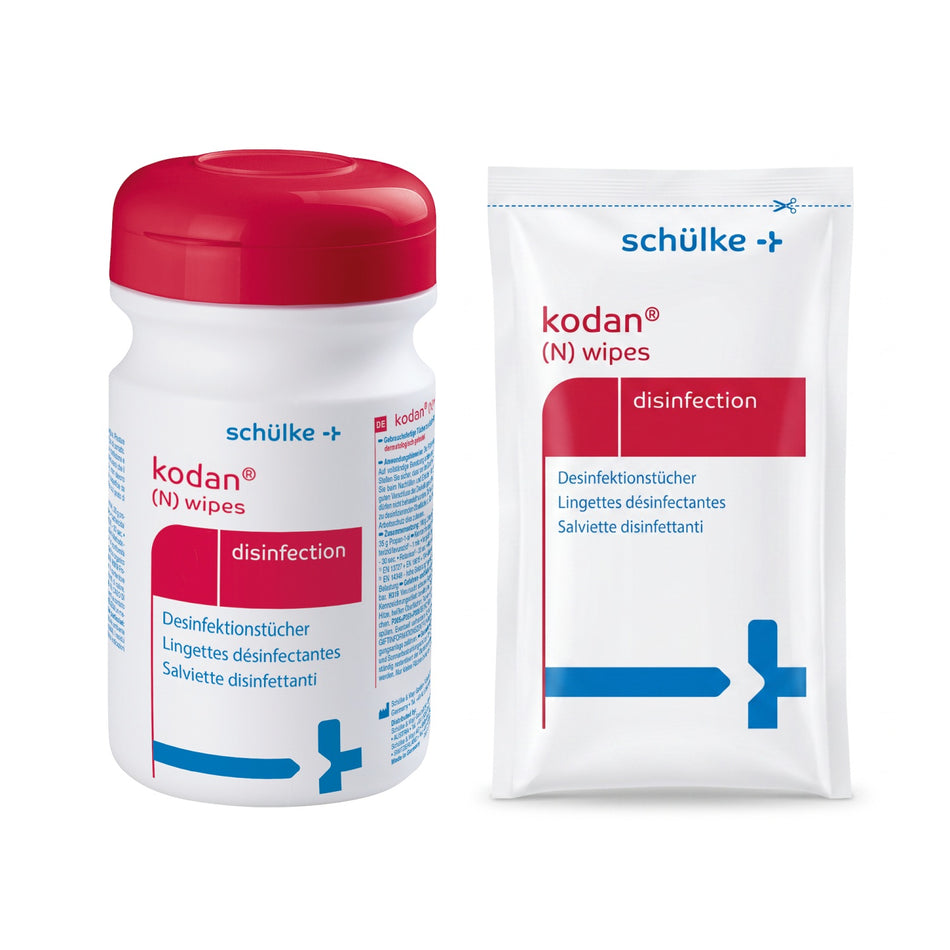 schülke kodan N wipes Desinfektionstücher als Spenderdose und Nachfüllbeutel