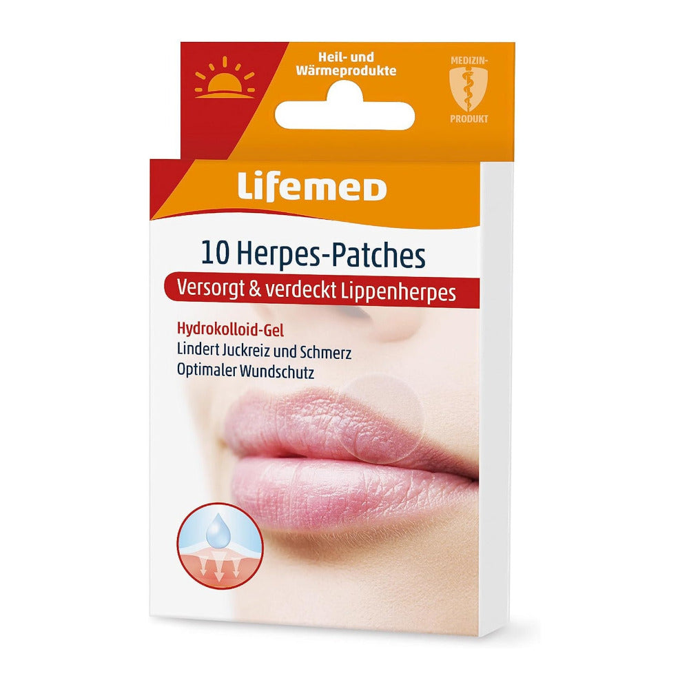 Lifemed 10 Herpes-Patches – Verpackung (Hydrokolloid-Gel) zur Versorgung und Abdeckung von Lippenherpes
