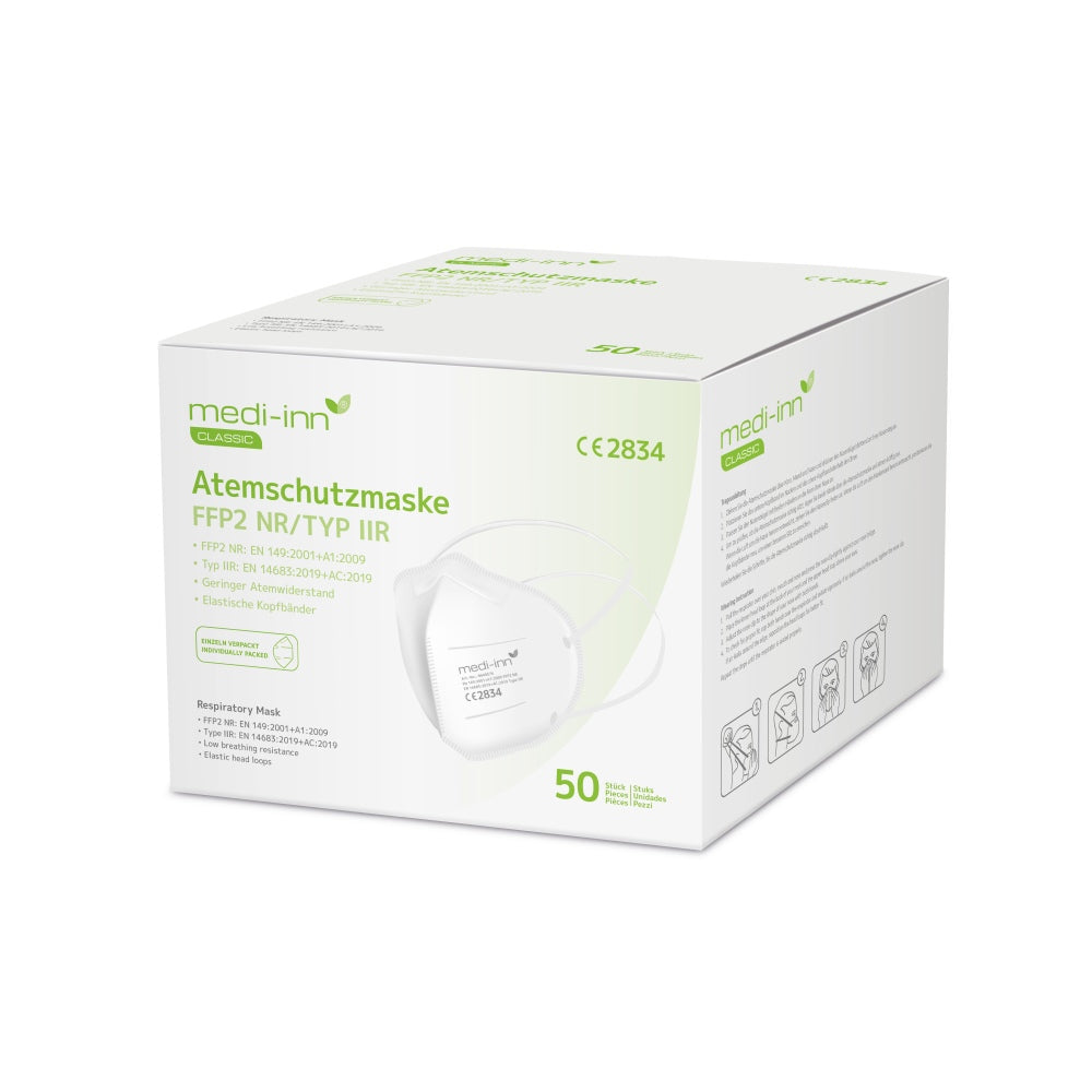 medi-inn FFP2 Atemschutzmaske Typ IIR – 50 Stück Box