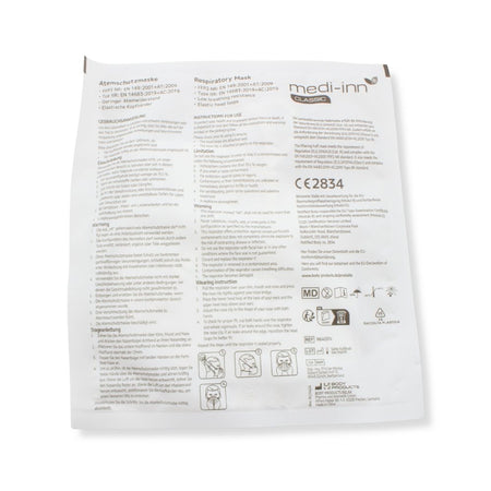 Rückseite Beipackzettel/Anleitung zur medi-inn FFP2 Maske