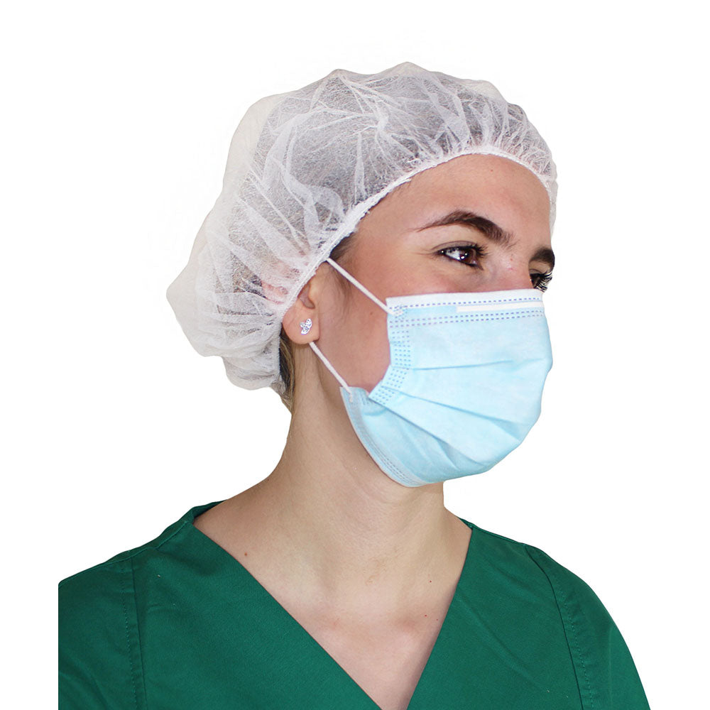 Baretthaube in Weiß mit einem Durchmesser von 52 cm, ideal für den Einsatz in der Gastronomie, im Gesundheitswesen oder in der Lebensmittelindustrie. Die Haube hat einen engen, konturierten Schnitt und bietet eine bequeme Passform. Sie ist aus atmungsaktivem, leichtem Material gefertigt, das hervorragende Belüftung gewährleistet. Die Naht ist ordentlich und gleichmäßig. Diese Haube eignet sich hervorragend, um die Haare zu schützen und Hygienevorschriften einzuhalten.