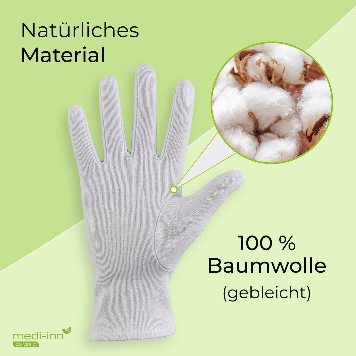 Natürliches Material: 100 % Baumwolle (gebleicht)