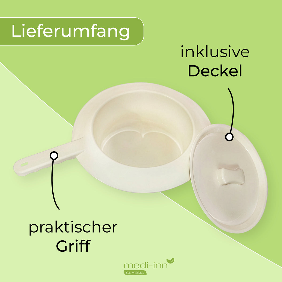 Lieferumfang: inklusive Deckel, praktischer Griff