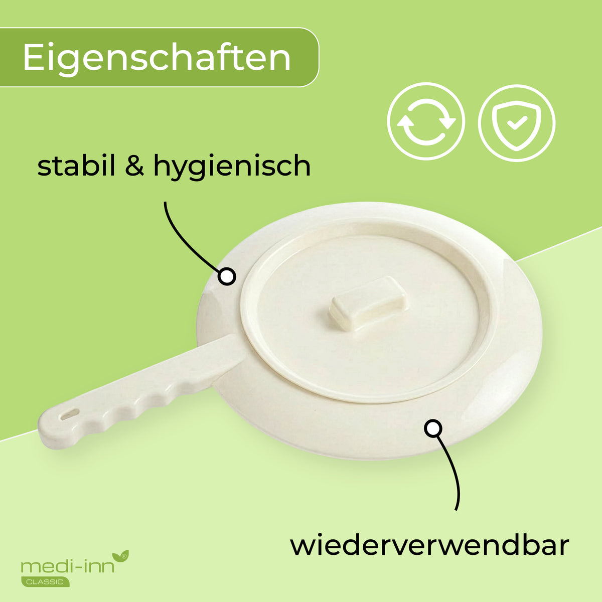 Eigenschaften: stabil & hygienisch, wiederverwendbar