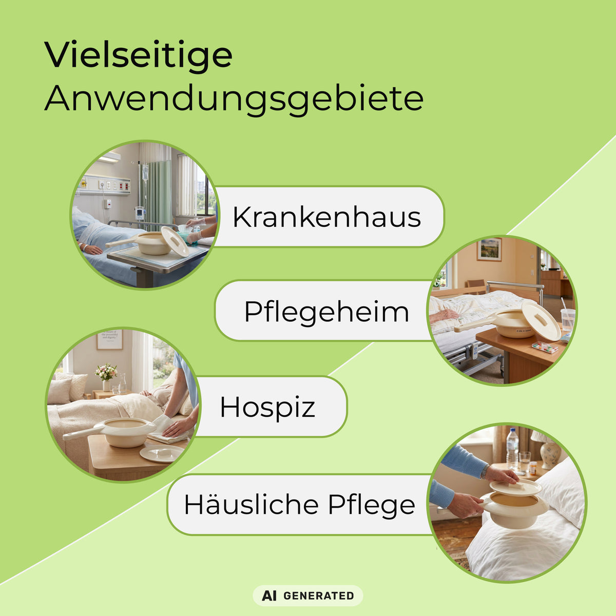 Vielseitige Anwendungsgebiete: Krankenhaus, Pflegeheim, Hospiz, Häusliche Pflege