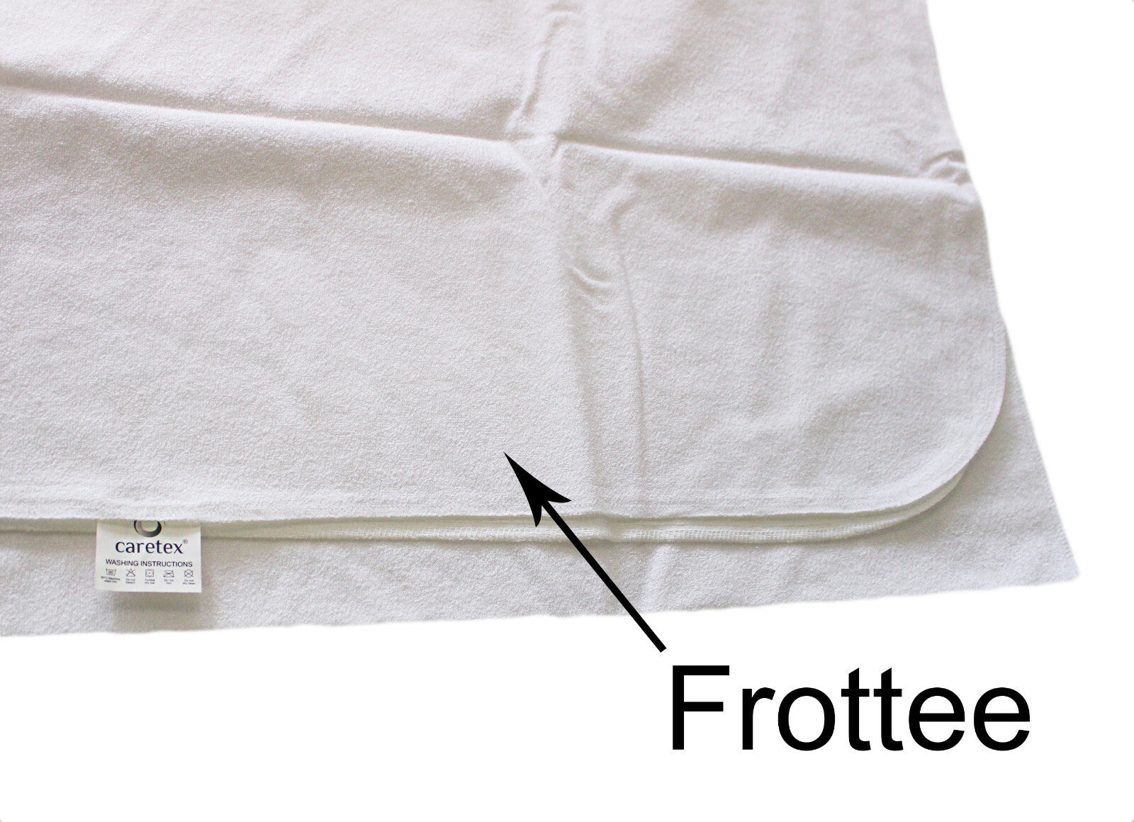 Detailaufnahme der Frottee-Oberseite der Medi-Inn Bettschutzauflage