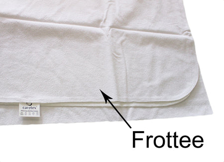 Detailaufnahme der Frottee-Oberseite der Medi-Inn Bettschutzauflage