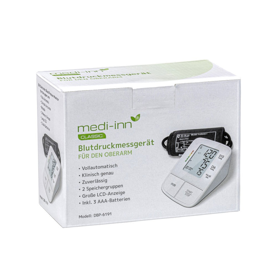 Medi-Inn Blutdruckmessgerät Oberarm, vollautomatisch, digital, DBP-6191 - Verpackung